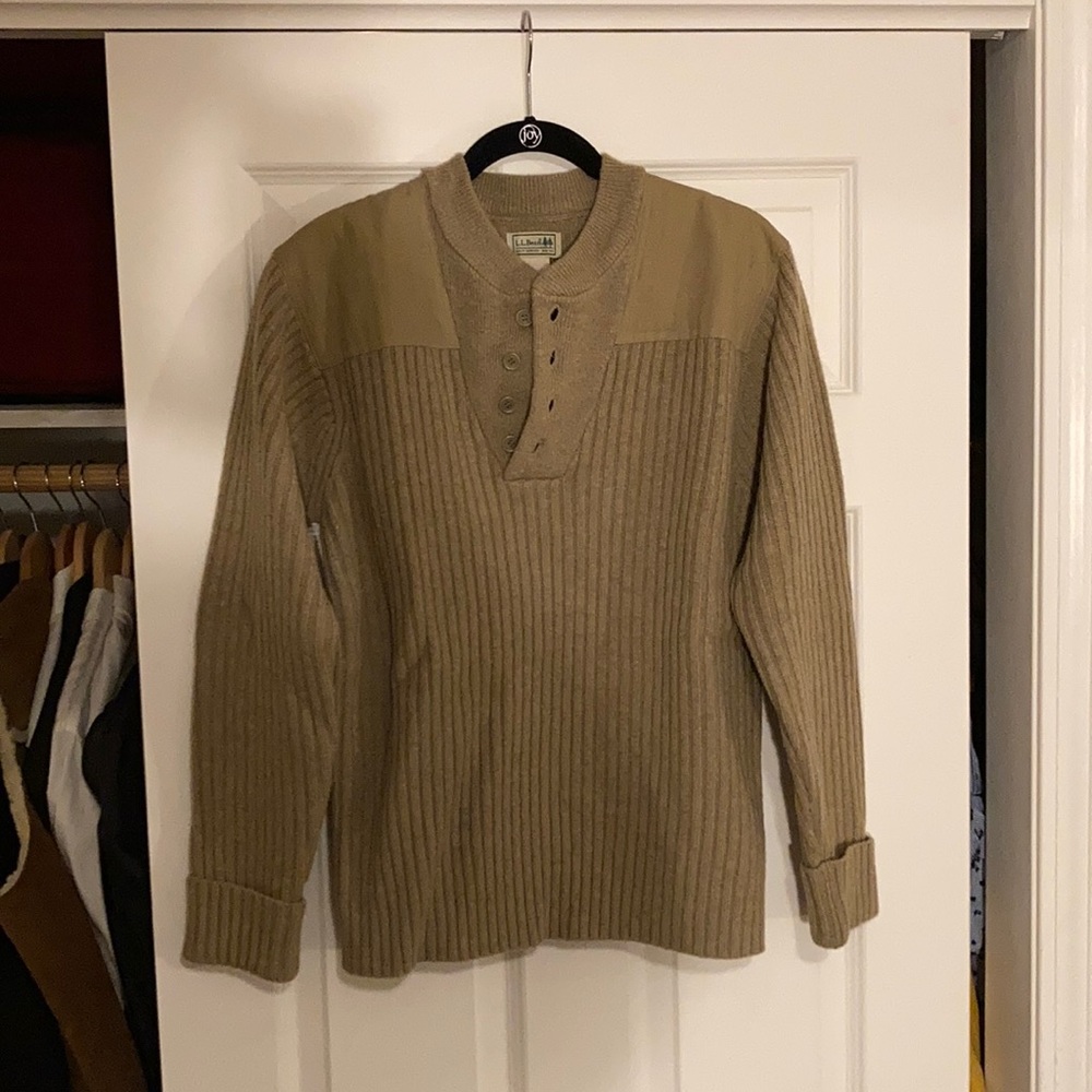LL Bean military style sweater